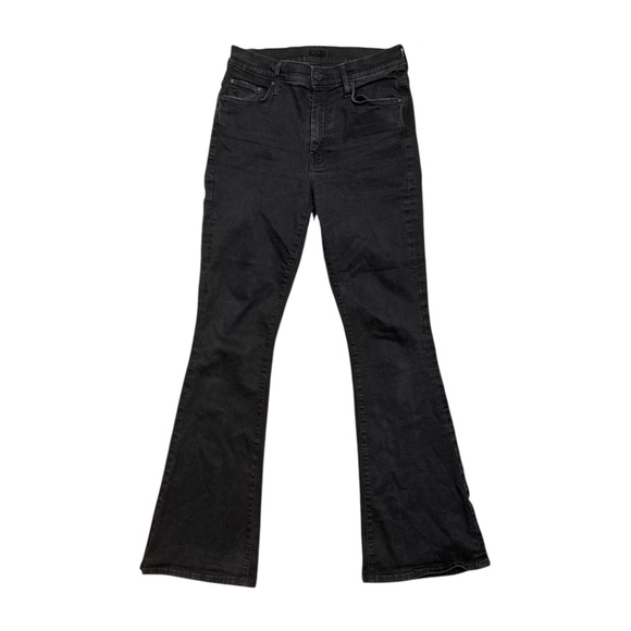 MOTHER Weekender Not Guilty Mid Rise Flare Denim Jeans Black Womens 27 - Picture 1 of 14